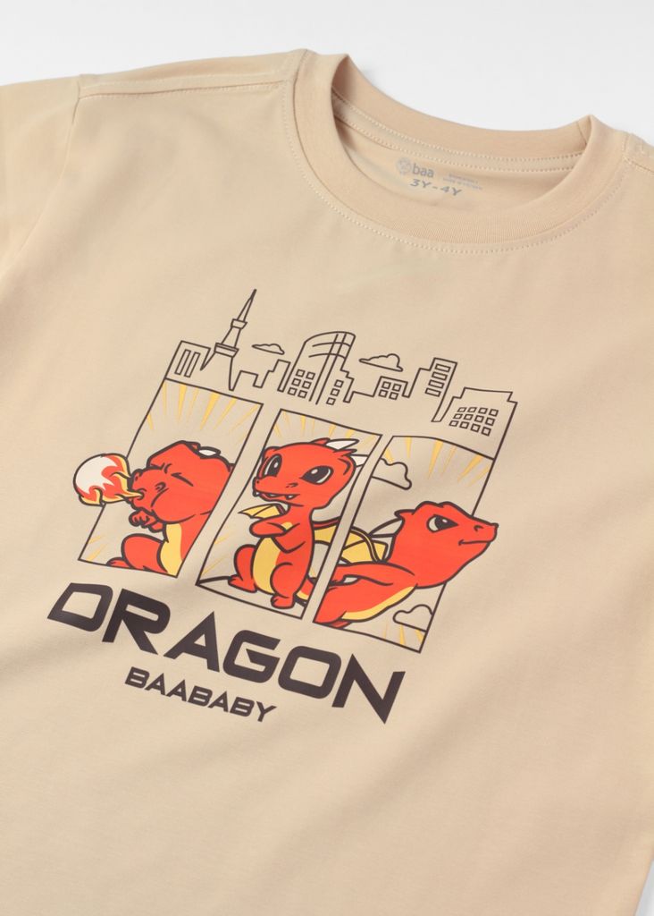 Áo Thun Form Rộng Bé Trai 210gsm Be Little Dragon
