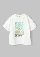 Áo Thun Form Rộng Bé Trai 195gsm Trắng Summer