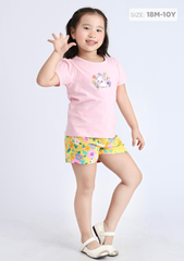 Đồ Bộ Ngắn Tay Bé Gái Hồng Cute Baby Pig