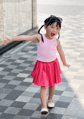 Áo Thun Ba Lỗ Gân Bé Gái Hồng