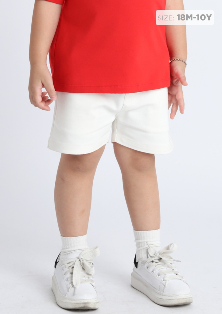Quần Short Thun Bé Trai Trắng Kem 04