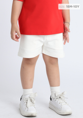 Quần Short Thun Bé Trai Trắng Kem 04