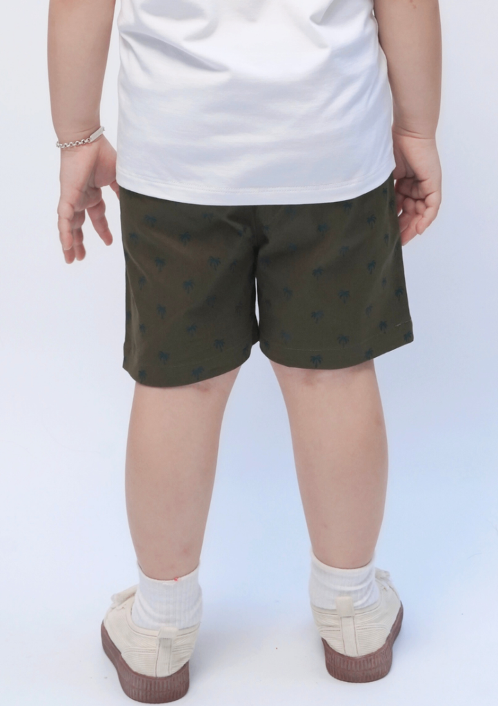 Quần Short Khakis Bé Trai Xanh Rêu Cây Dừa