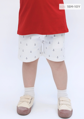 Quần Short Khakis Bé Trai Trắng Kem Mỏ Neo