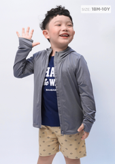 Áo Khoác Chống Nắng Tia UV Bé Trai Xám