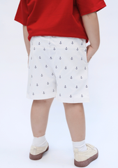 Quần Short Khakis Bé Trai Trắng Kem Mỏ Neo