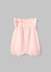 Romper Xô Muslin Cánh Tiên Bé Gái Hồng Cam