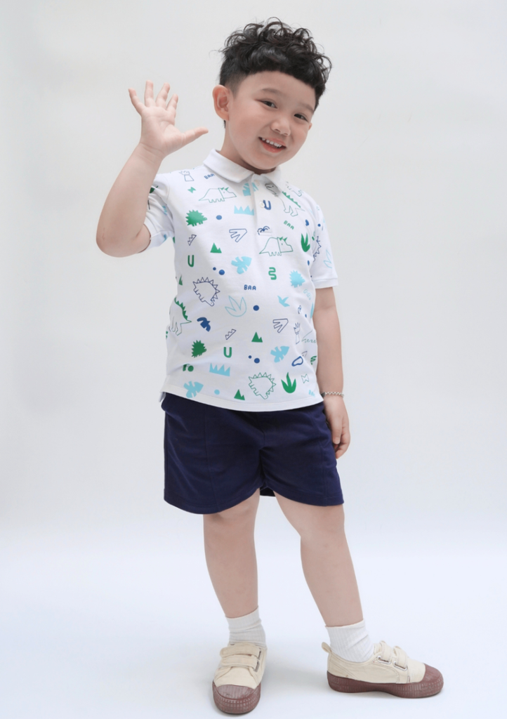 Quần Short Thun Diễu Chỉ Bé Trai Navy
