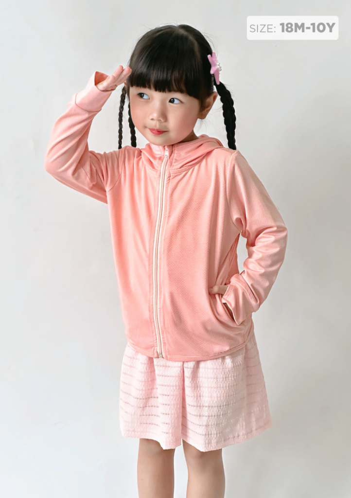 Áo Khoác Chống Nắng Tia UV Bé Gái Hồng Nhạt