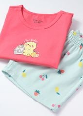 Đồ Bộ Ngắn Tay Bé Gái Hồng Vịt Vàng