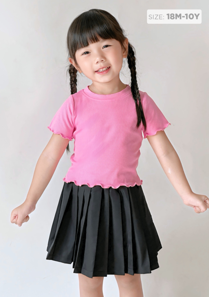 Áo Thun Ngắn Tay Bé Gái Hồng Gân 02