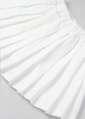 Chân Váy Quần Xếp Ly Bé Gái Trắng Kem 02