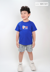 Đồ Bộ Ngắn Tay Bé Trai Xanh Dương Cá Mập