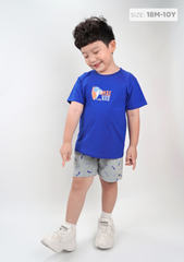 Đồ Bộ Ngắn Tay Bé Trai Xanh Dương Cá Mập