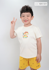 Đồ Bộ Ngắn Tay Bé Trai Kem Capybara Summer