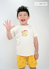Đồ Bộ Ngắn Tay Bé Trai Kem Capybara Summer
