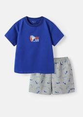 Đồ Bộ Ngắn Tay Bé Trai Xanh Dương Cá Mập