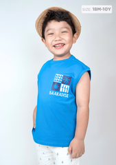 Áo Sát Nách Form Rộng Bé Trai Xanh Baaradise