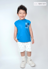Áo Sát Nách Form Rộng Bé Trai Xanh Baaradise
