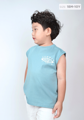 Áo Sát Nách Form Rộng Bé Trai Xanh Surfing