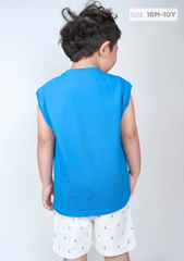Áo Sát Nách Form Rộng Bé Trai Xanh Baaradise