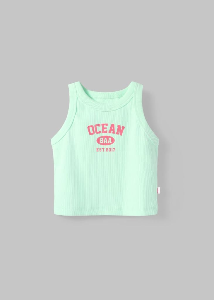 Áo Thun Ba Lỗ Gân Bé Gái Xanh Ocean