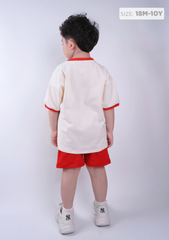 Set Thun Form Rộng Bé Trai Kem Phối Đỏ Saigon 03