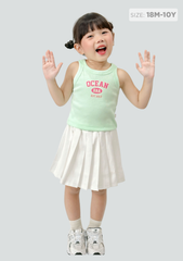 Áo Thun Ba Lỗ Gân Bé Gái Xanh Ocean