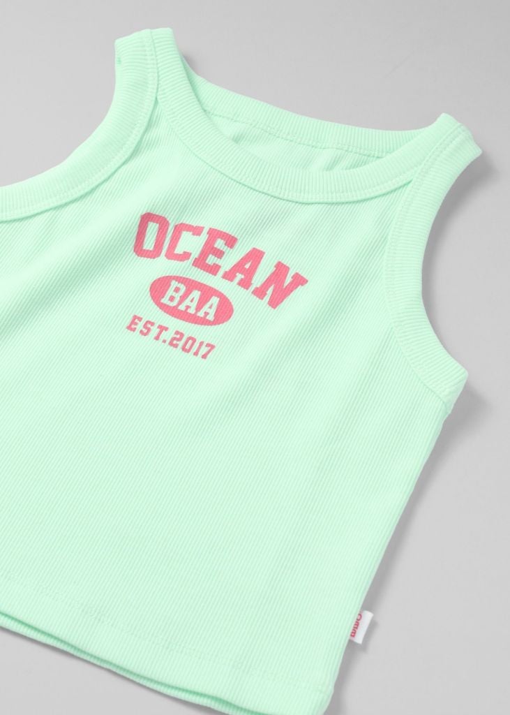 Áo Thun Ba Lỗ Gân Bé Gái Xanh Ocean