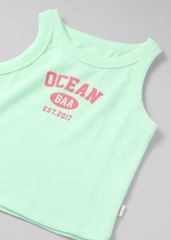 Áo Thun Ba Lỗ Gân Bé Gái Xanh Ocean