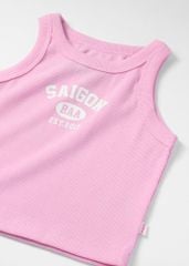 Áo Thun Ba Lỗ Gân Bé Gái Hồng Saigon