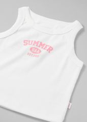 Áo Thun Ba Lỗ Gân Bé Gái Trắng Summer