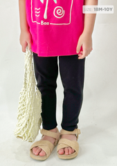 Quần Legging Bé Gái Thun Gân Đen