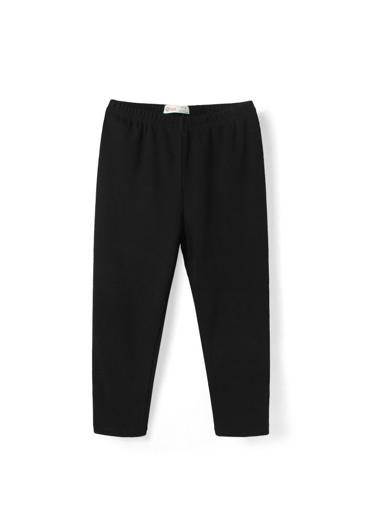 Quần Legging Bé Gái Thun Gân Đen