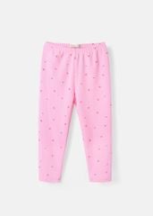 Quần Legging Bé Gái Thun Gân Hồng Hoa