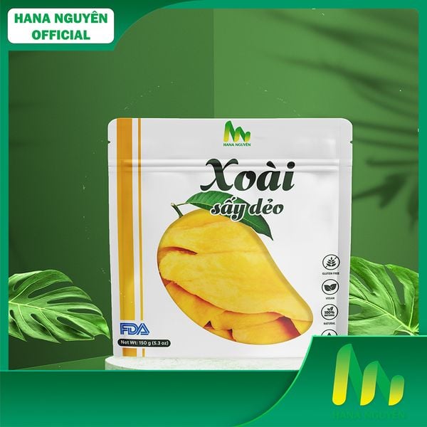  Xoài sấy dẻo HANA NGUYÊN, vị chua ngọt tự nhiên, đồ ăn vặt với chất lượng xuất khẩu 
