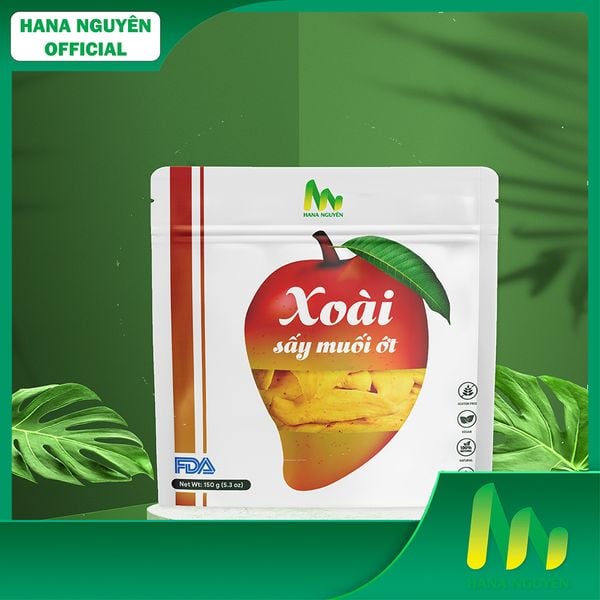  Xoài sấy dẻo muối ớt HANA NGUYÊN, kết hợp vị chua cay mặn ngọt 