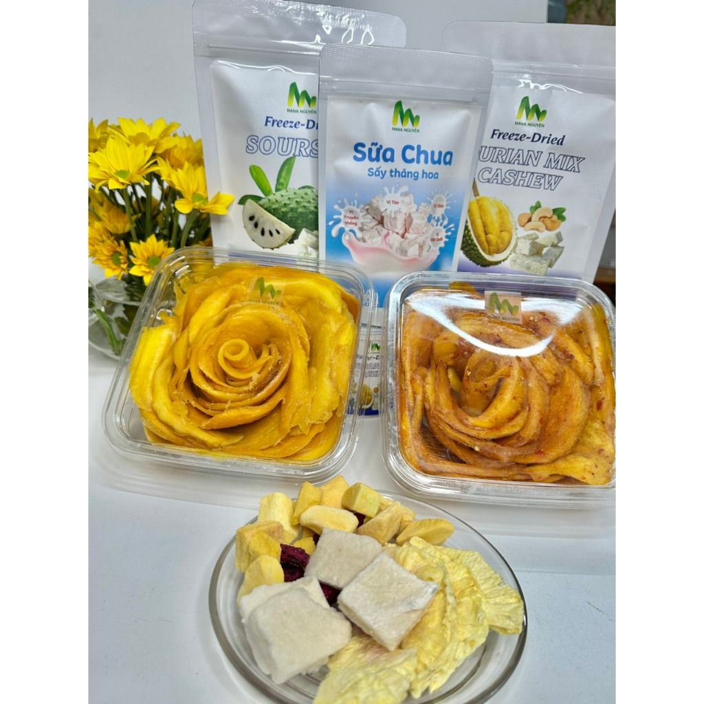  [COMBO sấy dẻo và sấy thăng hoa] Hana Nguyên, vị chua cay tự nhiên, ăn vặt, phù hợp để tặng quà 