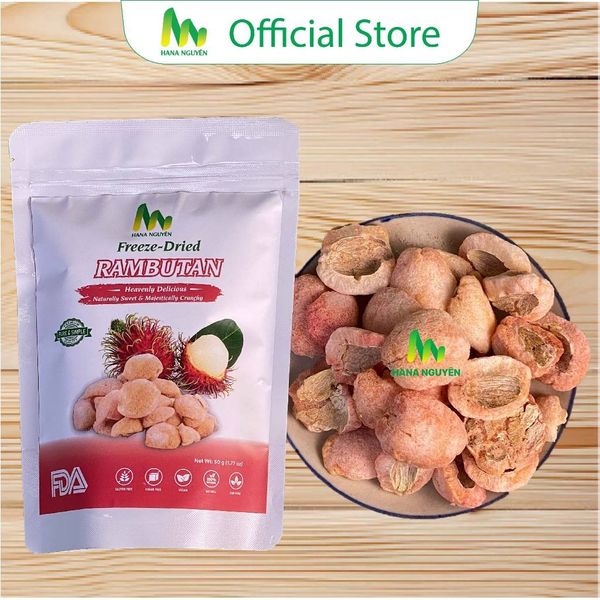  Chôm Chôm sấy thăng hoa 50g HANA NGUYÊN, ngon ngọt bổ dưỡng, chuyên đi xuất khẩu nhiều nước 