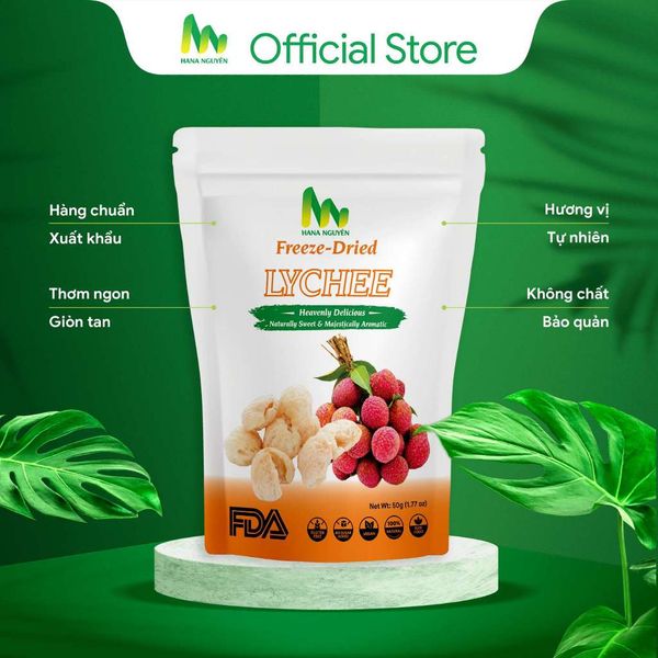  Vải sấy thăng hoa 50g HANA NGUYÊN, cung cấp nhiều vitamin tốt, chuyên đi xuất khẩu 