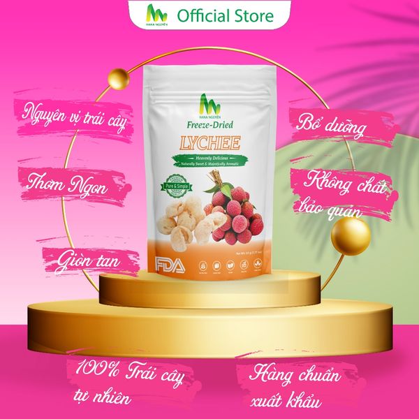  Vải sấy thăng hoa 50g HANA NGUYÊN, cung cấp nhiều vitamin tốt, chuyên đi xuất khẩu 