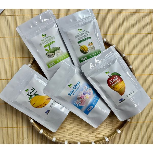  Combo đậm chuyện 3 món trái cây sấy thăng hoa túi 18g và 2 món trái cây sấy dẻo 50g HANA NGUYÊN 