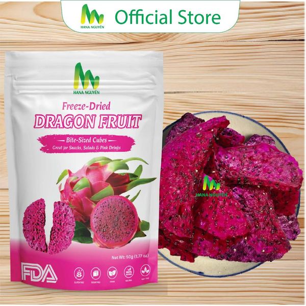 Thanh long sấy thăng hoa 50g HANA NGUYÊN, ngon ngọt bổ dưỡng, chuyên đi xuất khẩu nhiều nước 