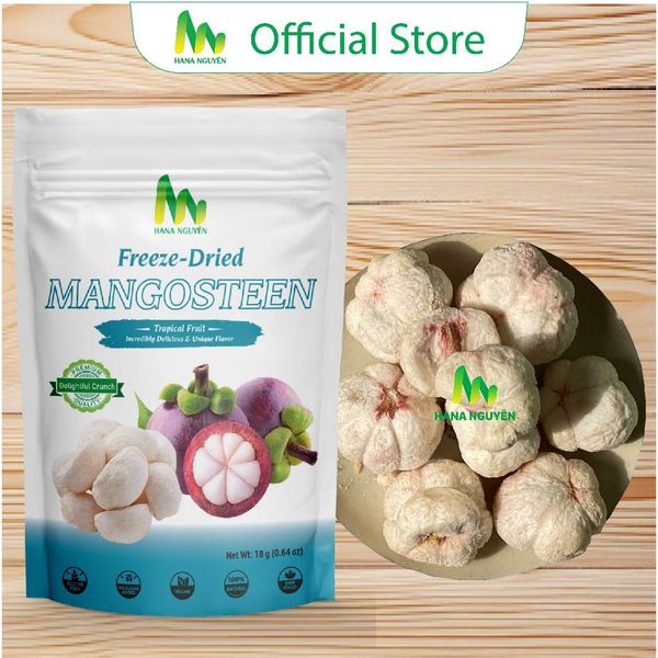  Măng cụt sấy thăng hoa 50g HANA NGUYÊN, giòn, có vị chua và ngọt, đồ ăn vặt trái cây 