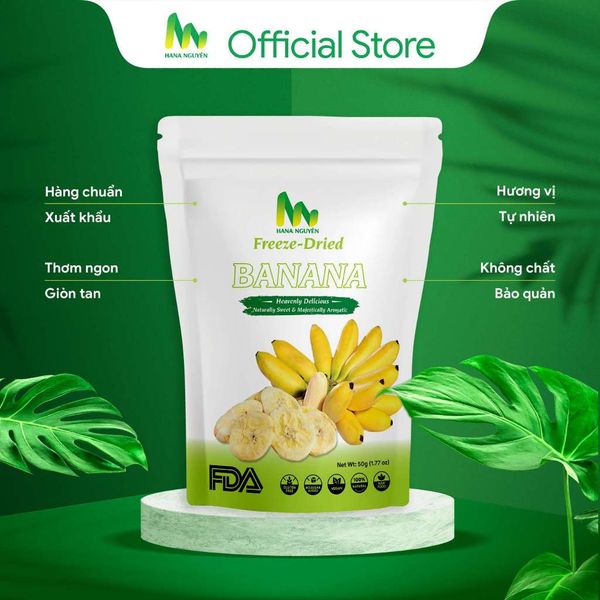  Chuối sấy thăng hoa 50g HANA NGUYÊN, bổ sung năng lượng cho cơ thể, sản phẩm có nguồn gốc tự nhiên 
