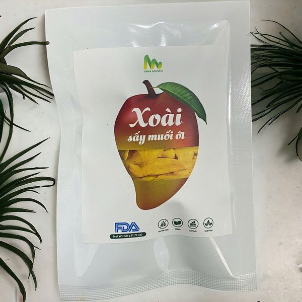  Xoài sấy dẻo muối ớt HANA NGUYÊN, kết hợp vị chua cay mặn ngọt cắt sợi, 300g,500g 