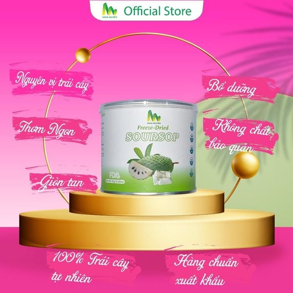  Mãng cầu xiêm sấy thăng hoa lon 25g 50g, độc quyền thương hiệu HANA NGUYÊN 