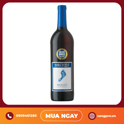 VANG ĐỎ MỸ BAREFOOT MERLOT CALIFORNIA 750ML