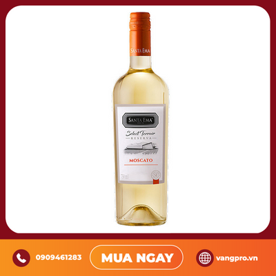 VANG TRẮNG CHILE  NGỌT SANTA EMA - SELECT TERROIR MOSCATO RESERVA