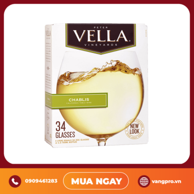 VANG TRẮNG MỸ PETER VELLA CHABLIS 5L